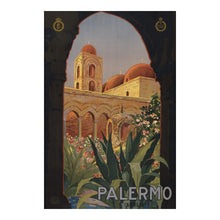Load image into Gallery viewer, Digitally Restored and Enhanced 1920 Palermo Sicily Italy Mediterranean Travel Poster - European Tourism Art - Archival Reproduction