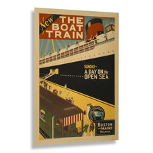 Load image into Gallery viewer, Digitally Restored and Enhanced
1925 Sunday Boat Train Day on Open Sea Excursion Poster - Golden Age of Rail Tourism - Archival Reproduction