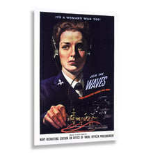 Cargar imagen en el visor de la galería, Digitally Restored and Enhanced 1942 Join the WAVES Navy WWII Women Recruiting Poster - World War II Military Propaganda - Archival Reproduction