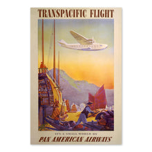 Load image into Gallery viewer, Digitally Restored and Enhanced 1938 Transpacific Flight Vintage Airline Poster - Golden Age Aviation - Asia Pacific Travel Art - Museum-Quality Print