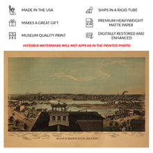 Load image into Gallery viewer, Digitally Restored and Enhanced 1874 Minneapolis Minnesota Bird's Eye View Map - Mississippi River Milling Town - Frontier Era Cityscape - Archival Reproduction