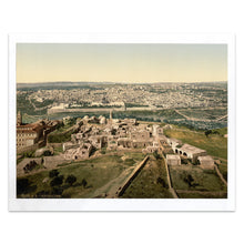 Load image into Gallery viewer, Digitally Restored and Enhanced 1890 Jerusalem Print - Holy Land General View - Ottoman Empire Sacred City Pilgrimage - Archival Print