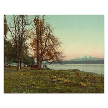 Cargar imagen en el visor de la galería, Digitally Restored and Enhanced 1901 Mt. Hood Print - Columbia River Oregon Pastoral - Cascade Range Farmland Oregon Trail - Archival Print