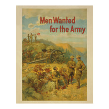 Cargar imagen en el visor de la galería, Digitally Restored and Enhanced 1910 Men Wanted for the Army Poster - Pre WWI Military Recruitment - Progressive Era Enlistment - Archival Print