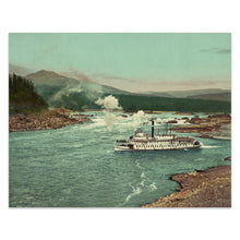Load image into Gallery viewer, Digitally Restored and Enhanced 1901 Cascades of Columbia River Print - Pacific Northwest Steamboat Gorge - Lewis and Clark Era - Archival Print