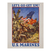 Cargar imagen en el visor de la galería, Digitally Restored and Enhanced 1942 US Marines Poster - Lets Go Get Em WWII Recruitment - Pacific Theater Military Propaganda - Archival Print