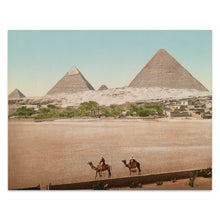 Load image into Gallery viewer, Digitally Restored and Enhanced 1890 Egypt Print - El Kafr Village Giza Pyramids - Cairo Ancient Landscape Victorian Era - Archival Print