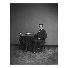 Load image into Gallery viewer, Digitally Restored and Enhanced 1870 Thomas Edison Print - Young Inventor Portrait Brady-Handy - Phonograph Pioneer Gilded Age - Archival Print