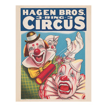 Cargar imagen en el visor de la galería, Digitally Restored and Enhanced 1900 Hagen Bros Circus Poster - Three Ring Show - Gilded Age American Traveling Entertainment - Archival Print