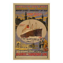 Load image into Gallery viewer, 1925 Atlantic Transport Line Print - SS Minnekahda Ocean Liner - London New York Transatlantic - Archival Print