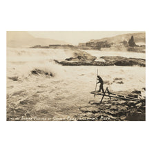 Cargar imagen en el visor de la galería, Digitally Restored and Enhanced 1929 Celilo Falls Fishing Print - Columbia River Indigenous Salmon Spearing Oregon - Pre-Dam Heritage - Archival Print