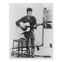 Load image into Gallery viewer, Digitally Restored and Enhanced 1965 Bob Dylan Self Portrait Photo Print - Vintage Full-Length Portrait Photo of Bob Dylan Playing Guitar Wall Art Poster