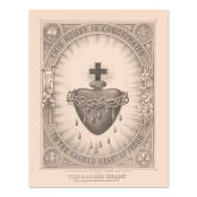 Load image into Gallery viewer, Digitally Restored and Enhanced 1874 The Sacred Heart of Jesus Picture Photo - Vintage Sacred Heart Poster Print - Sacred Heart of Jesus Poster Wall Art