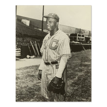 Load image into Gallery viewer, Digitally Restored and Enhanced 1945 Jackie Robinson Poster Photo Print - Jackie Robinson in Kansas City Monarchs Uniform Vintage Portrait Photo Wall Art