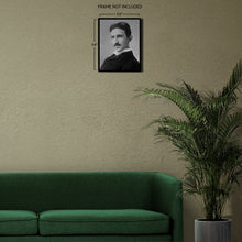 Load image into Gallery viewer, Digitally Restored and Enhanced 1900 Nicola Tesla Photo Print - Vintage Portrait Photo of Nicola Tesla - Old Photo of Inventor Nicola Tesla Poster Wall Art