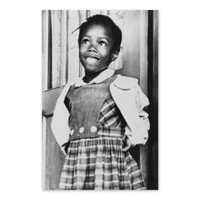 Load image into Gallery viewer, Digitally Restored and Enhanced 1960 Ruby Bridges Poster Photo - Vintage Photo of Six-Year-Old Black American Civil Rights Activist Ruby Bridges Wall Art