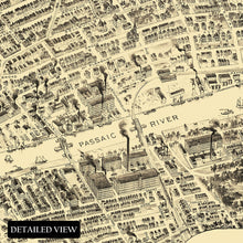 Load image into Gallery viewer, Digitally Restored and Enhanced 1895 Newark New Jersey Map Print - Vintage Map of Newark NJ - Old Bird's Eye View Map of New Jersey Poster Wall Art