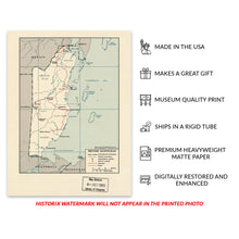 Load image into Gallery viewer, Digitally Restored and Enhanced 1965 British Honduras Map Print - Vintage Road Map of Belize Poster - Old Railroad Map of British Honduras Wall Art Print