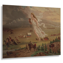 Cargar imagen en el visor de la galería, Digitally Restored and Enhanced 1873 American Progress Print - John Gast Manifest Destiny Columbia Westward Expansion - Frontier Era - Archival Print