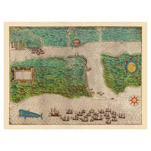 Cargar imagen en el visor de la galería, Digitally Restored and Enhanced 1589 Sir Francis Drake West Indian Voyage Map - Boazio Caribbean Santiago Santo Domingo - Elizabethan Era - Archival Print
