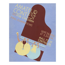 Cargar imagen en el visor de la galería, Digitally Restored and Enhanced 1936 New York Amateur Piano Contest for Children WPA Federal Art Project Poster - Depression Era Art Deco - Archival Reproduction