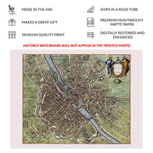 Load image into Gallery viewer, Digitally Restored and Enhanced 1657 Paris France Walled City Street Plan Map - Baroque Cartography - Seine Ramparts and Faubourgs - Museum-Quality Print
