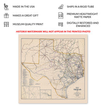 Load image into Gallery viewer, 1926 Texas Map Poster - Vintage Railroad Map of Texas Poster - Old Map of Texas Wall Art - Historic Texas Road Map Print