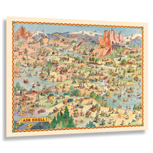 Cargar imagen en el visor de la galería, Digitally Restored and Enhanced 1948 Vacation Land Illustrated Road Map - Postwar Motoring Era - Mid Century Travel Art - American Roadside Americana