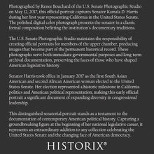 Cargar imagen en el visor de la galería, Digitally Restored and Enhanced 2017 Kamala Harris Print - California Senator Official Portrait - U.S. Senate Historic Milestone - Archival Print