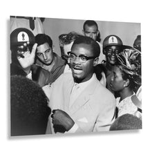 Load image into Gallery viewer, Digitally Restored and Enhanced 1960 Patrice Lumumba Photo Print - Vintage Photo of Patrice Emery Lumumba Speaking with Supporters Wall Art Poster Print