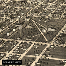 Load image into Gallery viewer, Digitally Restored and Enhanced 1880 Ann Arbor Michigan Map Poster - Old Panoramic View of Ann Arbor City Washtenaw County Michigan Wall Art Print
