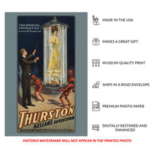Load image into Gallery viewer, Digitally Restored and Enhanced 1908 Kellar Magician Poster - Whirling Crystal Case Vanishing Illusion - Vaudeville Theater - Archival Print