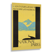 Cargar imagen en el visor de la galería, Digitally Restored and Enhanced 1934 Mountain Lake Fishing Travel Poster - New Deal Era - Outdoor Recreation Art - Angler Cabin Lodge Wilderness Scene
