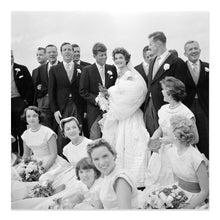 Cargar imagen en el visor de la galería, Digitally Restored and Enhanced 1953 JFK Wedding Print Photo - John and Jackie Kennedy with Wedding Party - Newport Rhode Island - Archival Print