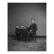 Load image into Gallery viewer, Digitally Restored and Enhanced 1870 Thomas Edison Print - Young Inventor Portrait Brady-Handy - Phonograph Pioneer Gilded Age - Archival Print