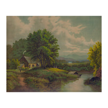 Cargar imagen en el visor de la galería, Digitally Restored and Enhanced 1884 Summer in Ohio Print - Gilded Age Pastoral Family Scene - Midwest Victorian Landscape - Archival Print
