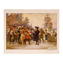Cargar imagen en el visor de la galería, Digitally Restored and Enhanced 1932 William Penn Landing Print - Pennsylvania Colony 1682 - Quaker Religious Freedom Colonial - Archival Print
