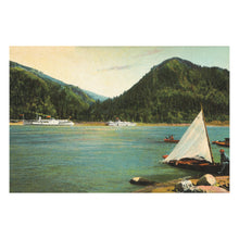 Load image into Gallery viewer, Digitally Restored and Enhanced 1908 Columbia River Gorge Print - Bonneville Oregon Panorama - Cascade Mountains Pre-Dam Era - Archival Print