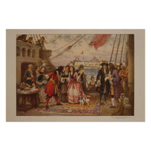 Load image into Gallery viewer, Digitally Restored and Enhanced 1932 Captain Kidd Print - New York Harbor 1690s - Privateer Maritime Colonial Seafaring History - Archival Print