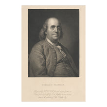 Load image into Gallery viewer, Digitally Restored and Enhanced 1868 Benjamin Franklin Print - Founding Father Diplomat Portrait After Duplessis - American Revolution - Archival Print