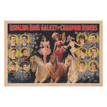 Cargar imagen en el visor de la galería, Digitally Restored and Enhanced 1899 Ringling Bros Circus Poster Print - Champion Riders Equestrian Show - Gilded Age Entertainment - Archival Print
