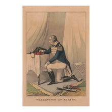 Cargar imagen en el visor de la galería, Digitally Restored and Enhanced 1840 Washington at Prayer Print - Revolutionary War Currier Ives - Patriotic Founding Father - Archival Print