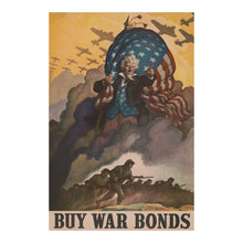 Cargar imagen en el visor de la galería, Digitally Restored and Enhanced 1942 Buy War Bonds Poster - WWII Office Emergency Management - Patriotic Home Front Pearl Harbor - Archival Print