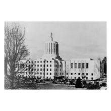Load image into Gallery viewer, Digitally Restored and Enhanced 1939 Oregon State Capitol Print - Salem Art Deco Architecture - PWA New Deal Depression Era - Archival Print