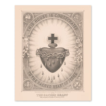 Load image into Gallery viewer, Digitally Restored and Enhanced 1874 The Sacred Heart of Jesus Picture Photo - Vintage Sacred Heart Poster Print - Sacred Heart of Jesus Poster Wall Art