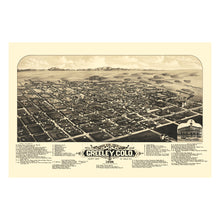 Load image into Gallery viewer, Digitally Restored and Enhanced 1882 Greeley Colorado Map Print - Bird's Eye View of Greeley Weld County Map of Colorado Wall Art Poster