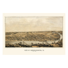 Load image into Gallery viewer, Digitally Restored and Enhanced 1862 Fredericksburg Virginia Map Print - Vintage Map of Virginia Poster - Old View of Fredericksburg VA Map