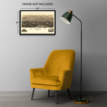 Load image into Gallery viewer, Digitally Restored and Enhanced 1883 Mandan North Dakota Map Poster - Old Bird's Eye View of Mandan City Morton County North Dakota State Map Wall Art