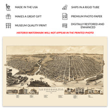 Load image into Gallery viewer, Digitally Restored and Enhanced 1887 La Crosse Wisconsin Map Poster - Vintage Bird's Eye View Perspective of La Crosse Map of Wisconsin Wall Art Print