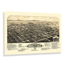 Load image into Gallery viewer, Digitally Restored and Enhanced 1882 Greeley Colorado Map Print - Bird's Eye View of Greeley Weld County Map of Colorado Wall Art Poster
